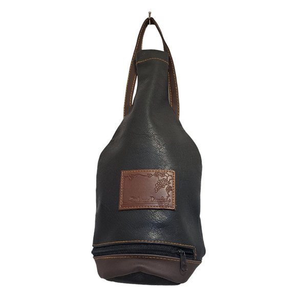 Wine Carrier Louis Dionne 750ml Soft Faux Leather Caddy Bag Zip Bottom - Picture 1 of 7